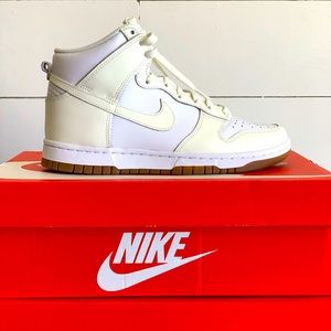 Gum sole!! Brand New in the box- Woman’s White Dunk High ‘Sail Gum’ 2021